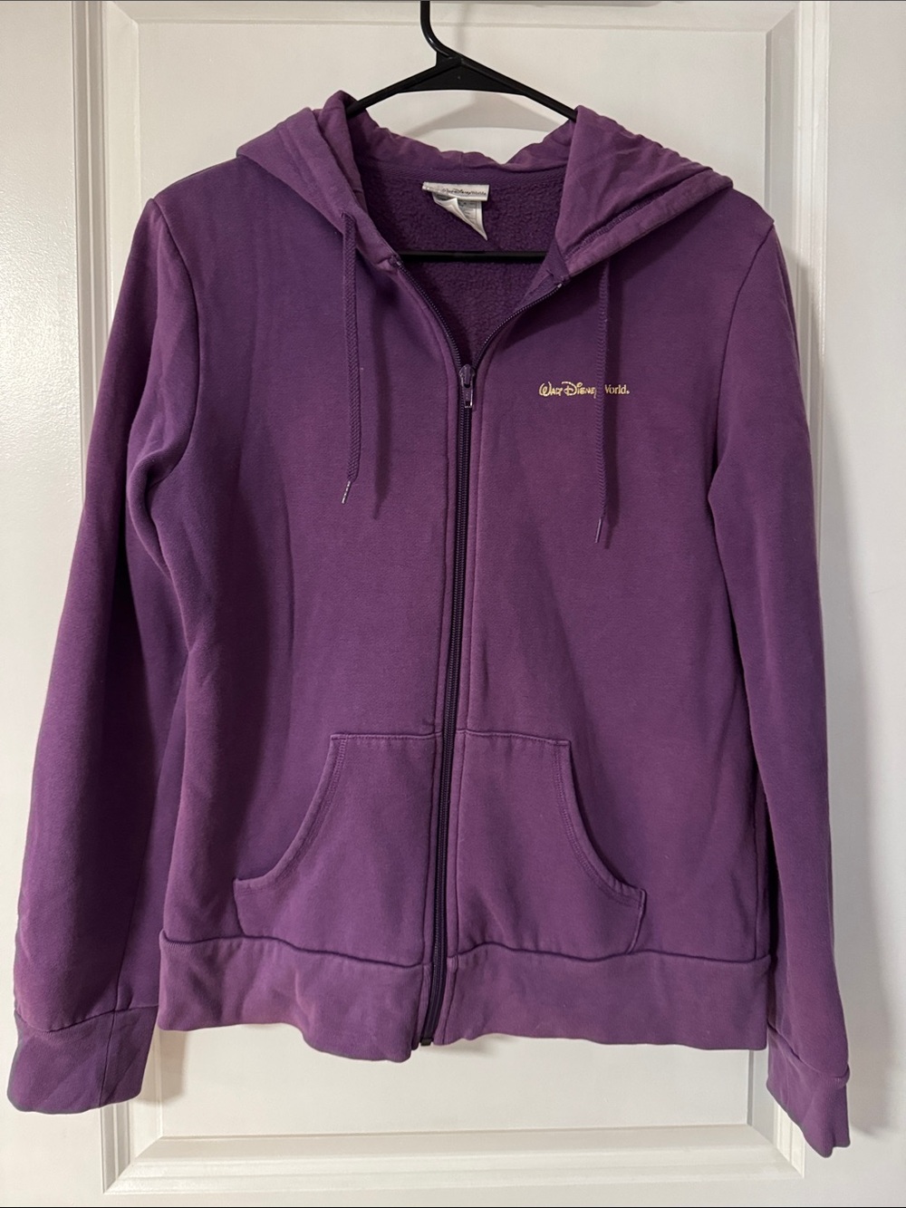 Disney purple zip-up hoodie with gold logo
